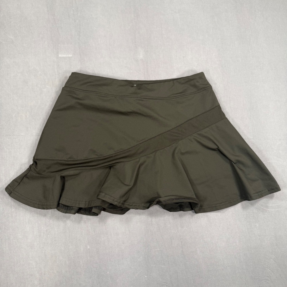 Ekouaer Womens Active Skort Black Ruffle Mesh Tennis Golf Skirt Large